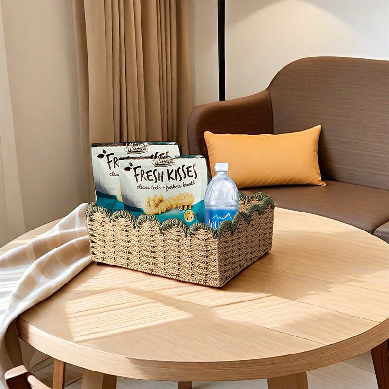 Handcrafted Decoration Basket Woven Natural Fiber Soft Textile | High & Bury