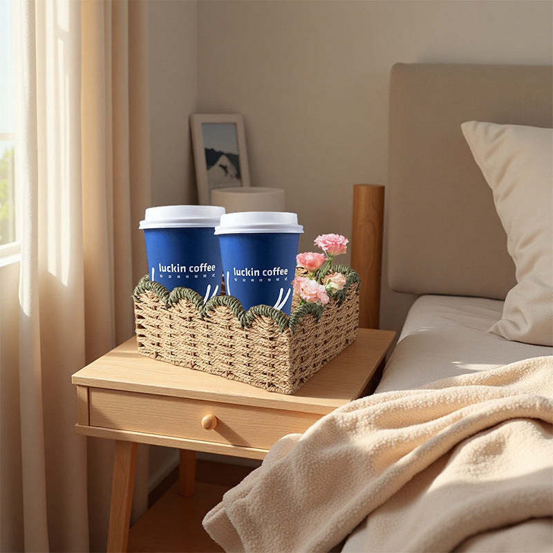 Handcrafted Decoration Basket Woven Natural Fiber Soft Textile | High & Bury