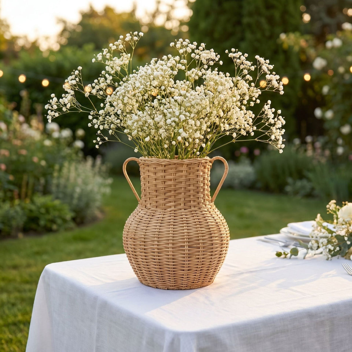 Handcrafted Decorative Basket made of Natural Weave | High & Bury