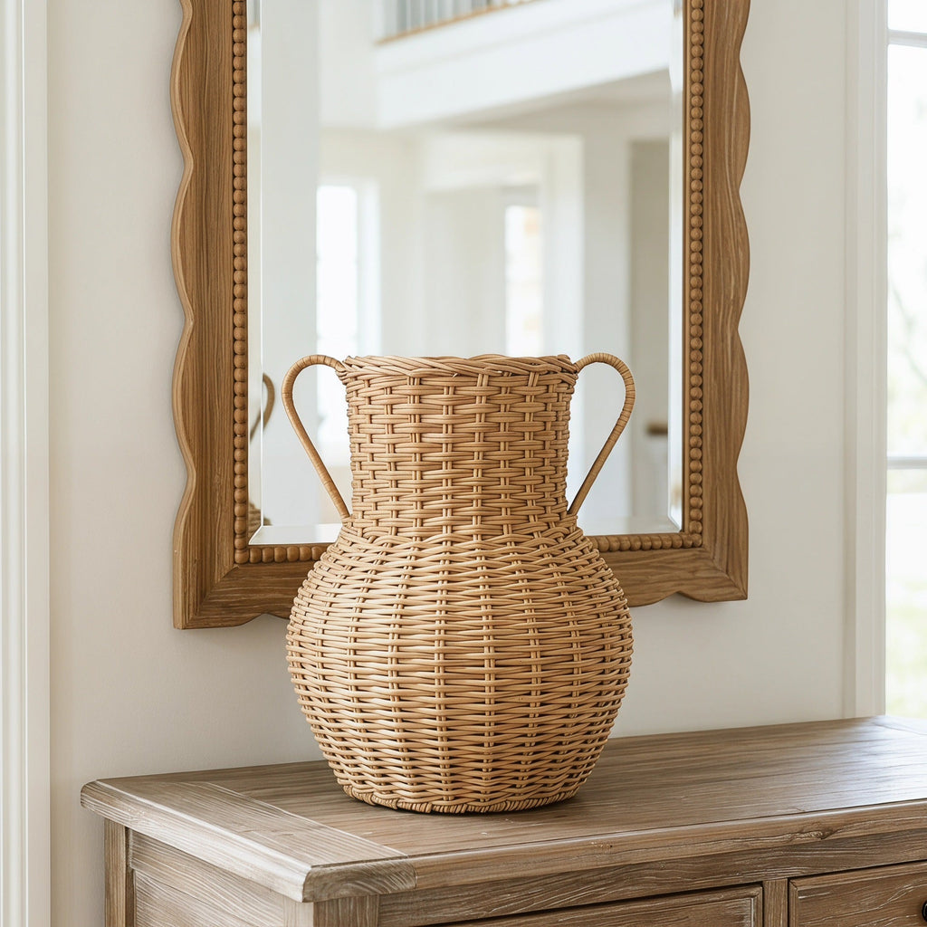 Handcrafted Decorative Basket made of Natural Weave | High & Bury