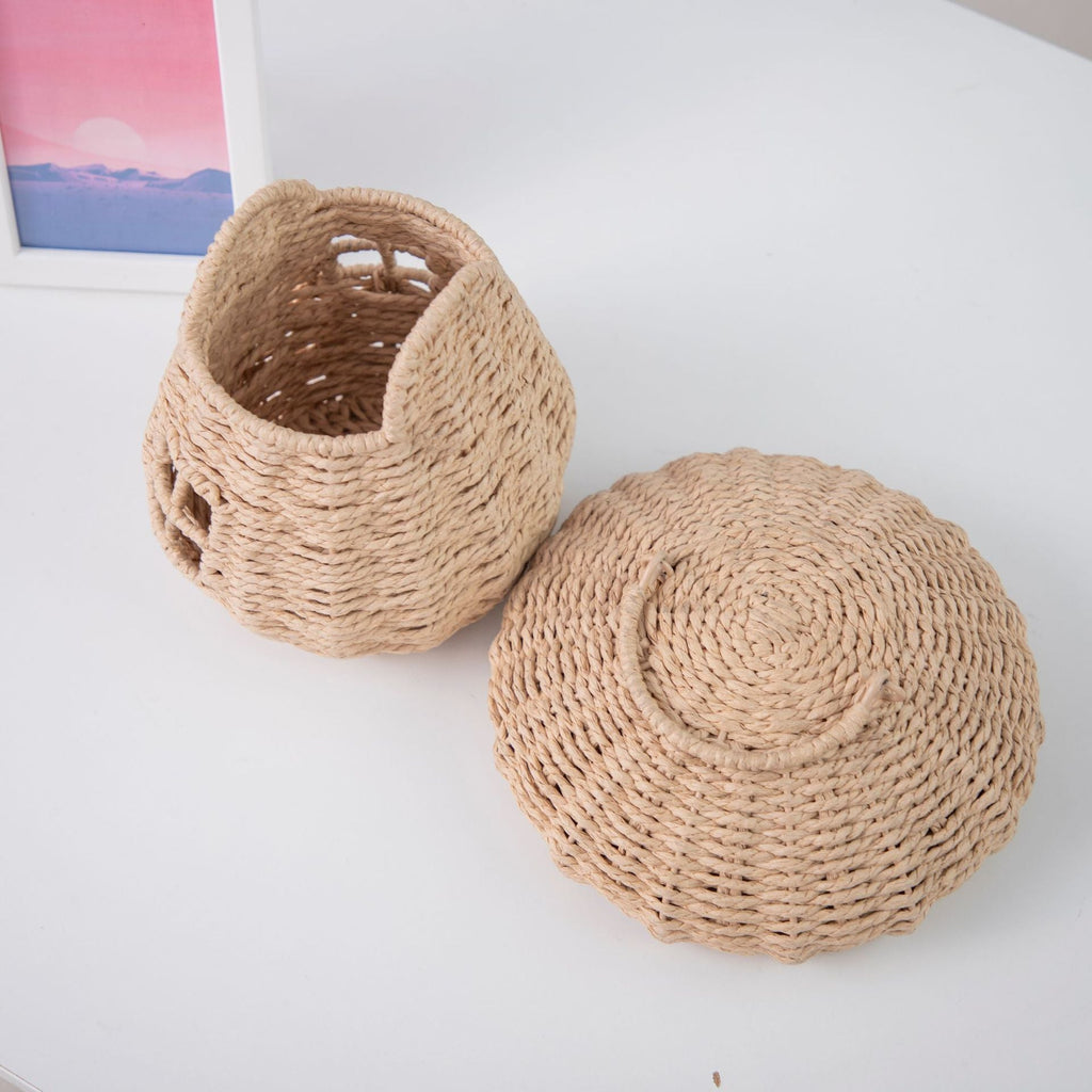 Handcrafted Decorative Woven Basket Red Brown | High & Bury