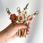 Handcrafted Macrame Flower Keychain | High & Bury