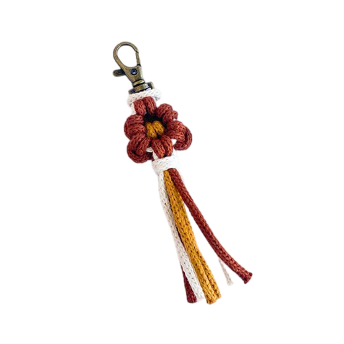 Handcrafted Macrame Flower Keychain | High & Bury