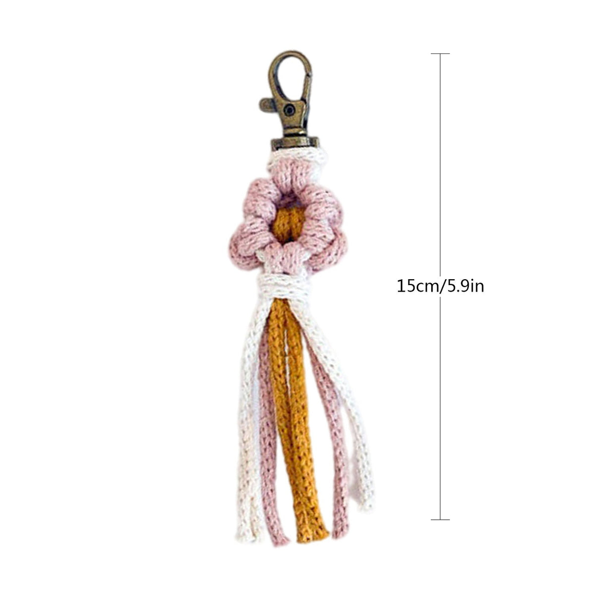 Handcrafted Macrame Flower Keychain | High & Bury