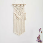 Handcrafted Macrame Wall Hanging Wood Hat Green | High & Bury