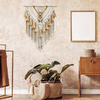 Handcrafted Macrame Wall Hanging Wood Hat Green | High & Bury