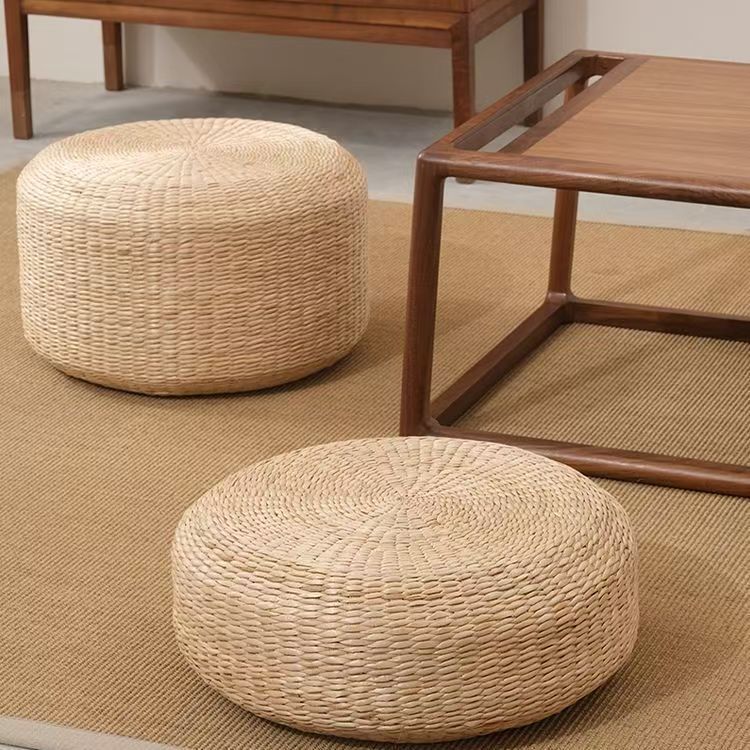 Handcrafted Natural Fiber Pouf | High & Bury