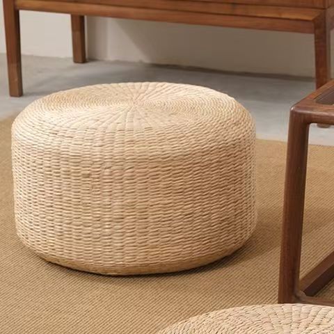 Handcrafted Natural Fiber Pouf | High & Bury