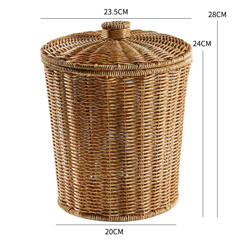 Handcrafted Natural Willow Trash Basket | High & Bury