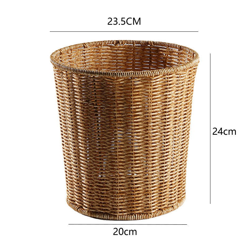 Handcrafted Natural Willow Trash Basket | High & Bury