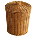 Handcrafted Natural Willow Trash Basket | High & Bury