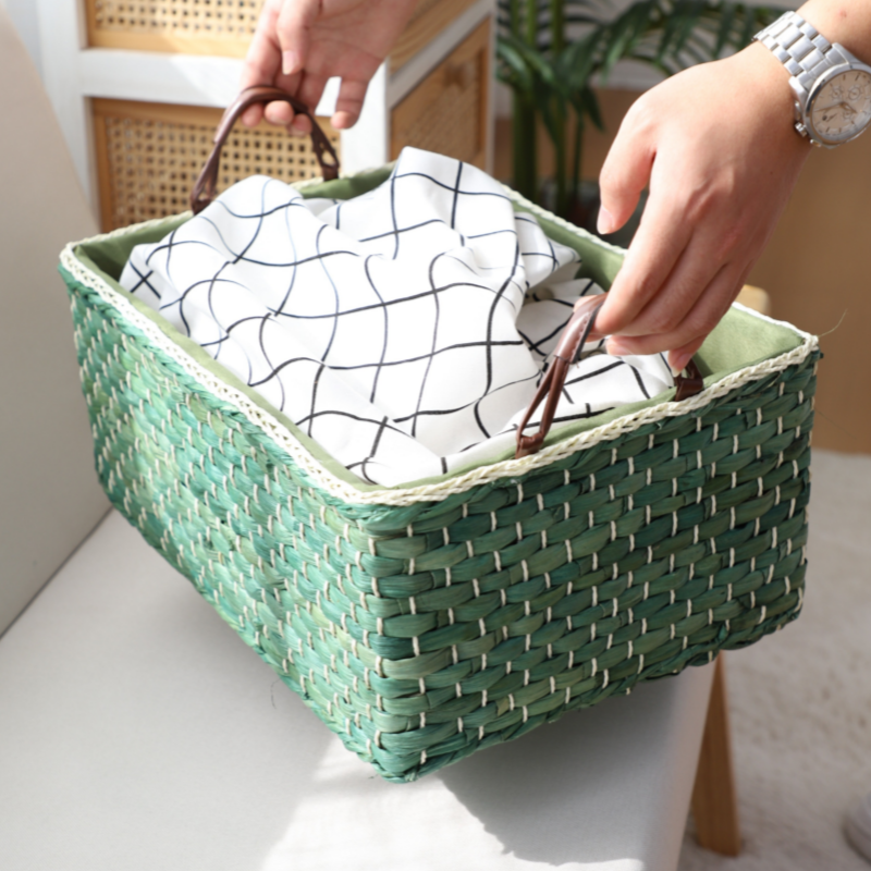Handcrafted Organizer Basket with Two Handles | High & Bury