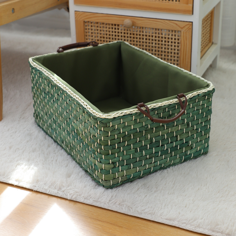 Handcrafted Organizer Basket with Two Handles | High & Bury