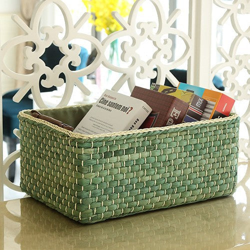 Handcrafted Organizer Basket with Two Handles | High & Bury