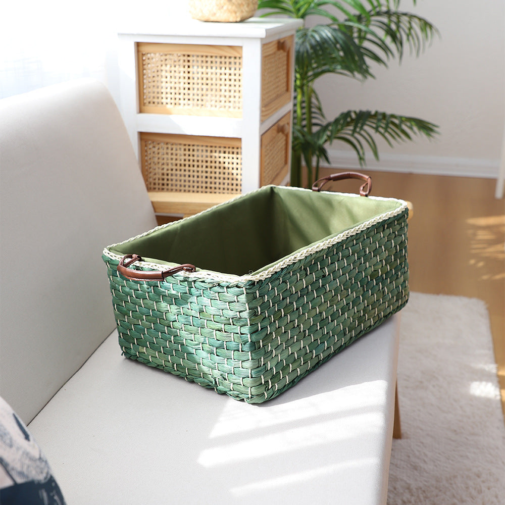 Handcrafted Organizer Basket with Two Handles | High & Bury