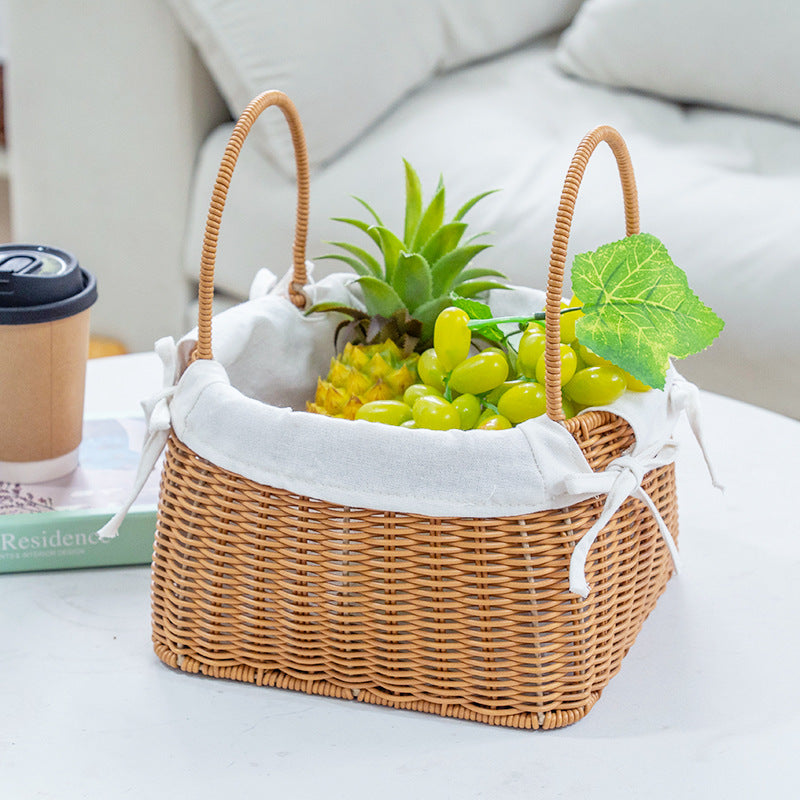 Handcrafted Rattan Basket with Removable Inner Lining | High & Bury