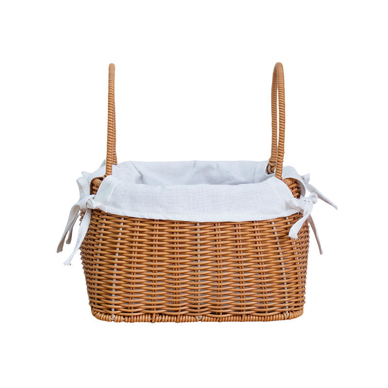 Handcrafted Rattan Basket with Removable Inner Lining | High & Bury