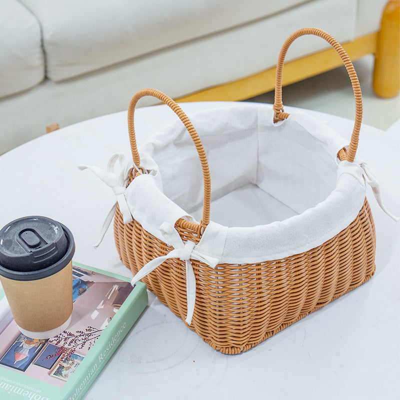 Handcrafted Rattan Basket with Removable Inner Lining | High & Bury