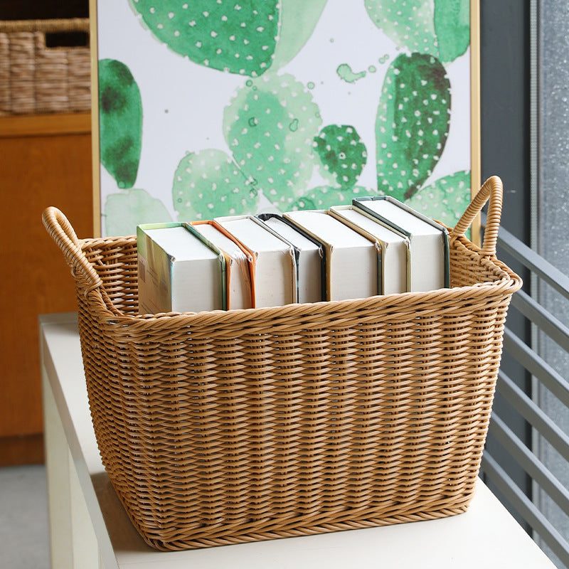 Handcrafted Rattan Storage Basket Large | High & Bury