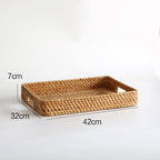 Handcrafted Rectangular Woven Serving Tray | High & Bury