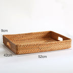 Handcrafted Rectangular Woven Serving Tray | High & Bury