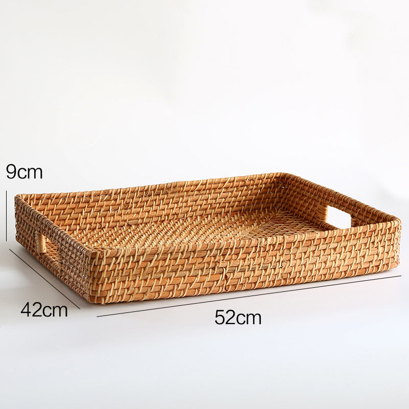 Handcrafted Rectangular Woven Serving Tray | High & Bury
