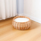 Handcrafted Round Wicker Storage Basket | High & Bury