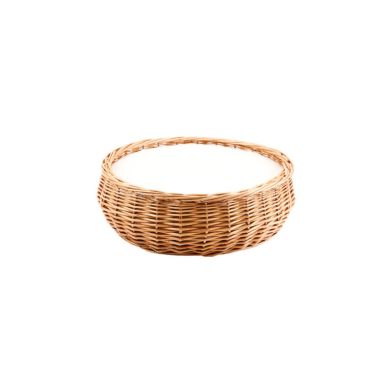 Handcrafted Round Wicker Storage Basket | High & Bury