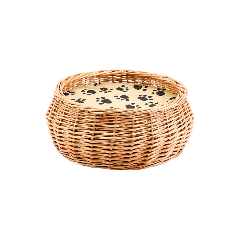 Handcrafted Round Wicker Storage Basket | High & Bury