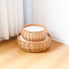 Handcrafted Round Wicker Storage Basket | High & Bury