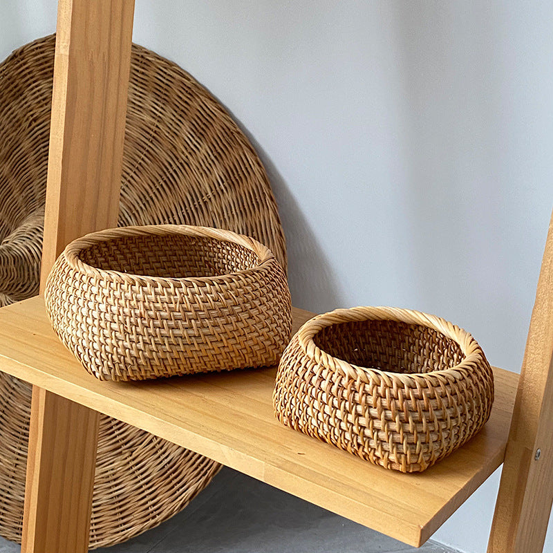 Handcrafted Storage Basket Box Green Brown | High & Bury