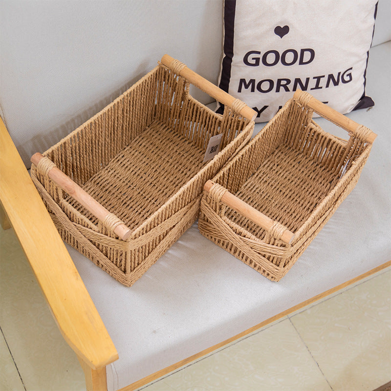 Handcrafted Storage Basket made of Braided Natural Material | High & Bury