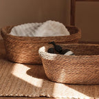 Handcrafted Storage Basket made of Natural Materials Oval | High & Bury
