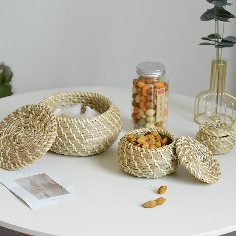 Handcrafted Storage Basket Set made of Natural Rattan | High & Bury