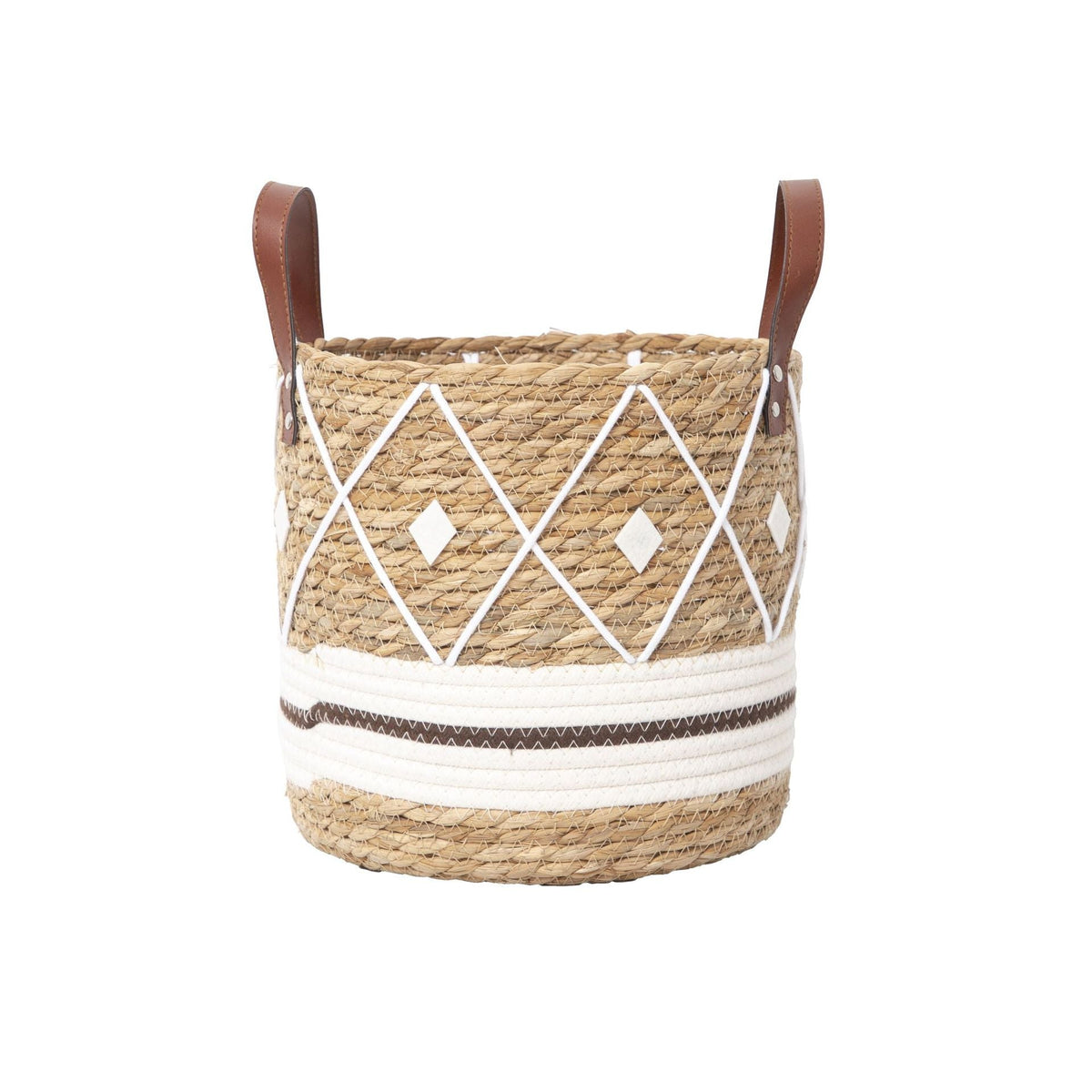 Handcrafted Storage Basket Soft Textile Leather | High & Bury