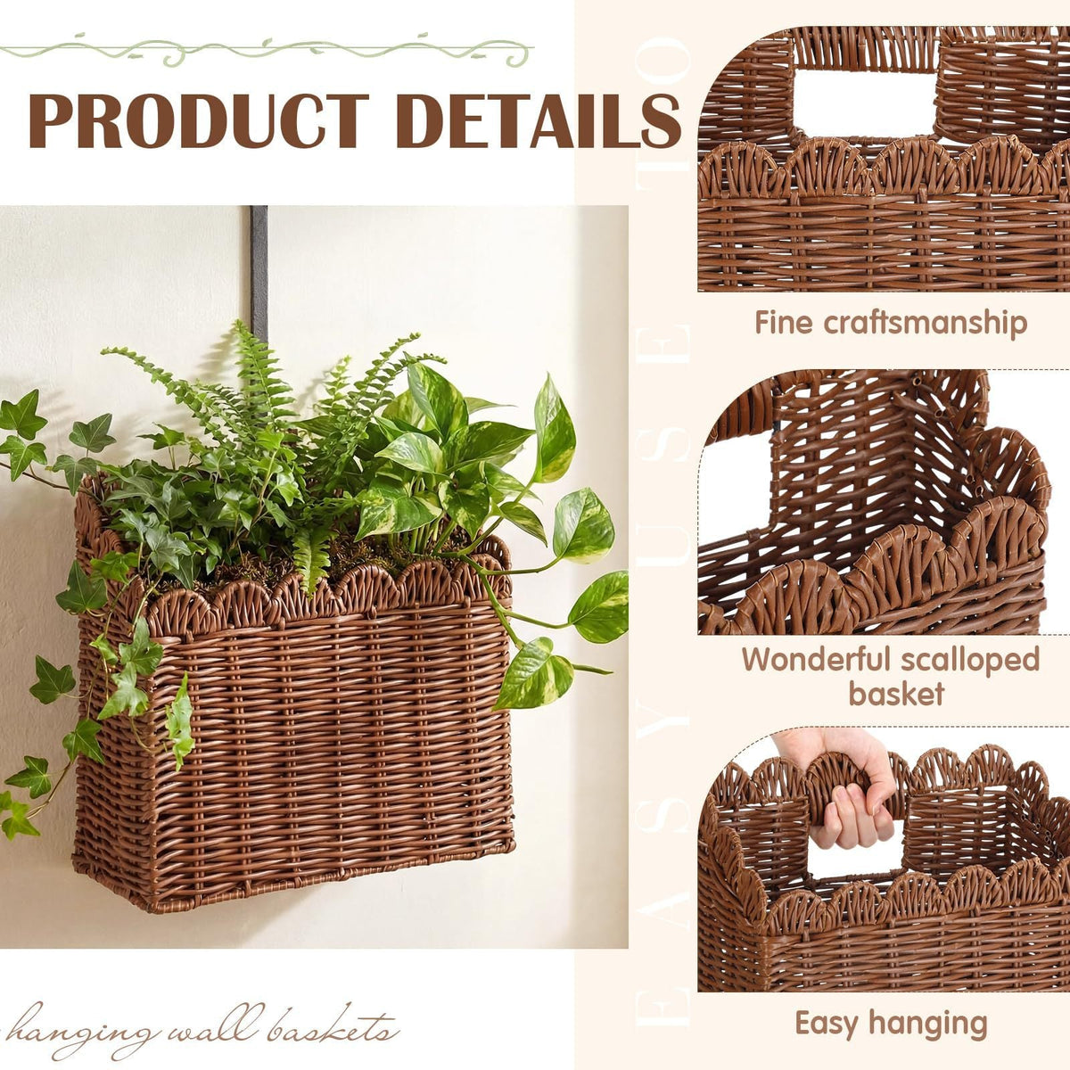 Handcrafted Storage Basket with Curved Edge Woven Natural Fiber Soft Textile | High & Bury