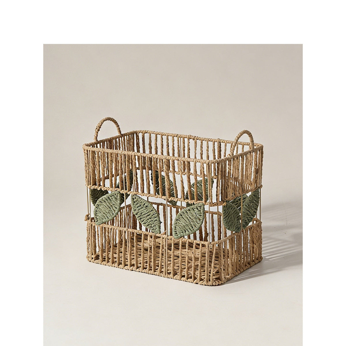 Handcrafted Storage Basket with Leaf Motif | High & Bury