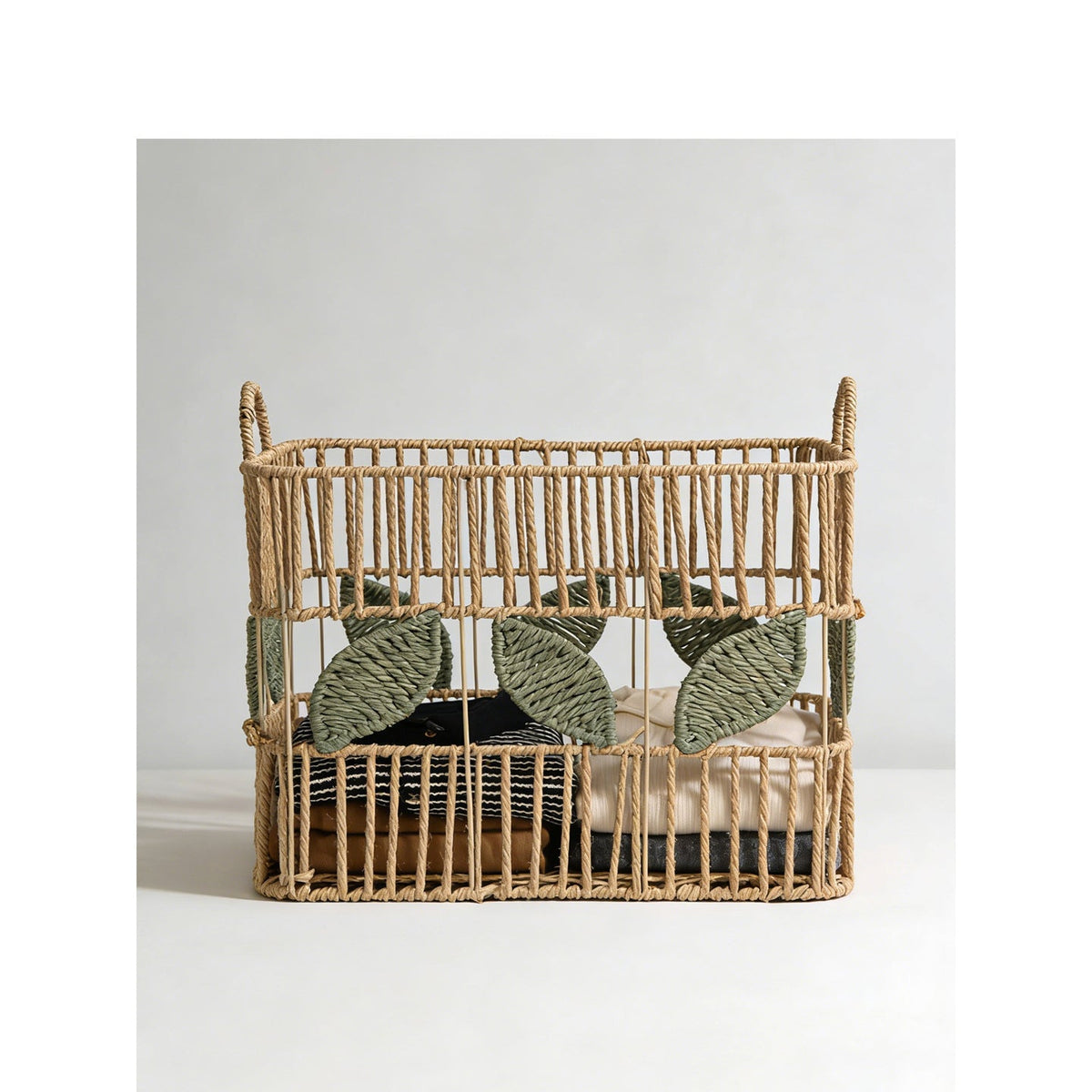 Handcrafted Storage Basket with Leaf Motif | High & Bury