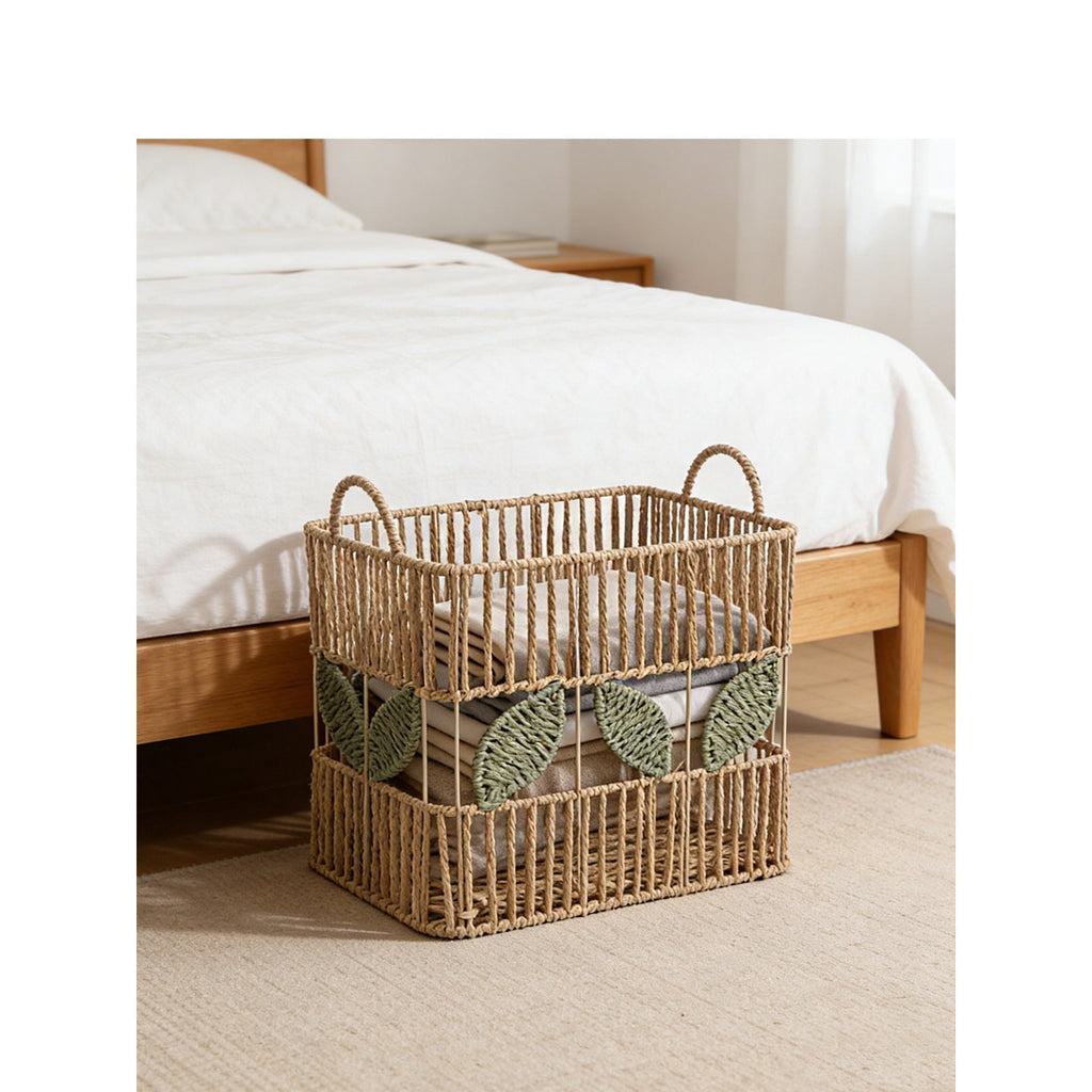 Handcrafted Storage Basket with Leaf Motif | High & Bury