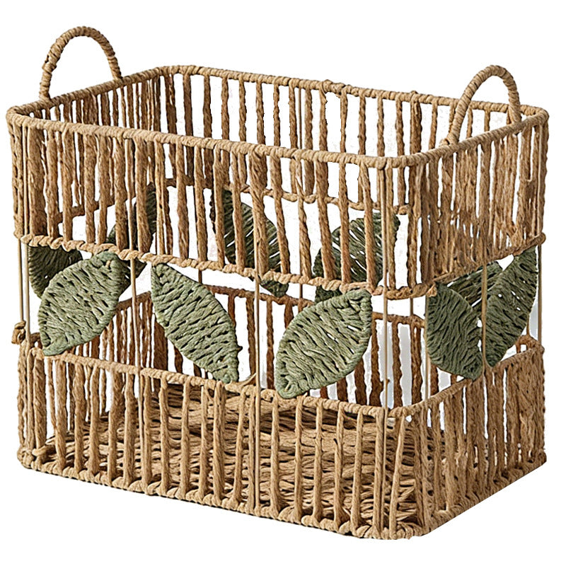 Handcrafted Storage Basket with Leaf Motif | High & Bury