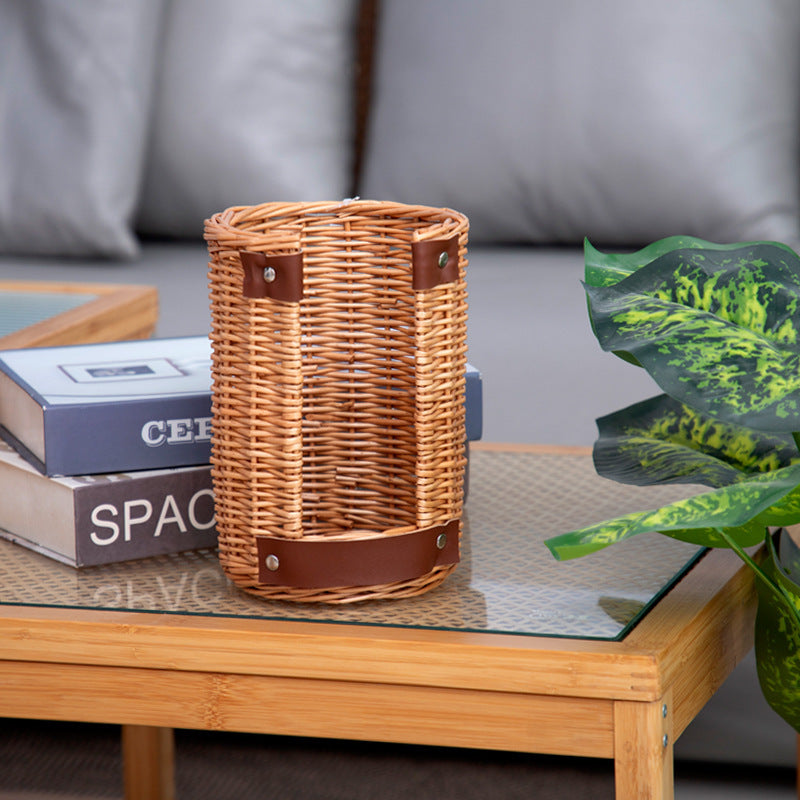 Handcrafted Storage Basket with Leather Handles | High & Bury