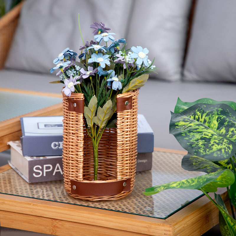 Handcrafted Storage Basket with Leather Handles | High & Bury