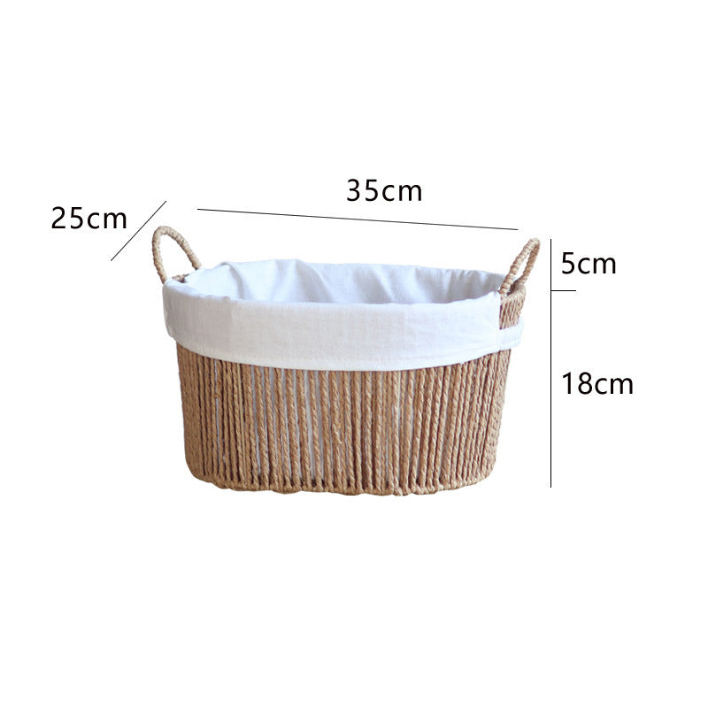 Handcrafted Storage Basket with White Cotton Lining | High & Bury