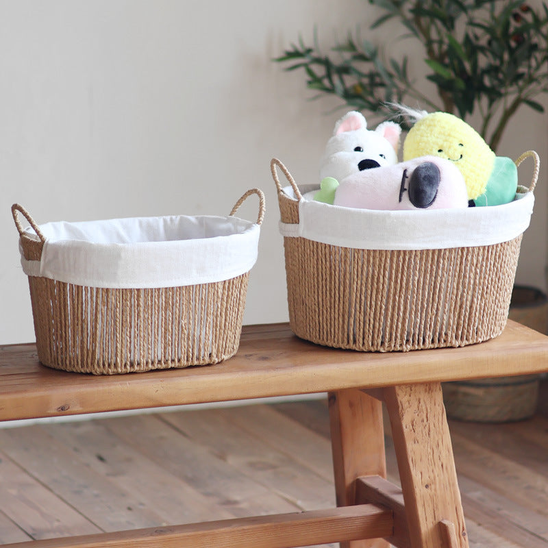 Handcrafted Storage Basket with White Cotton Lining | High & Bury