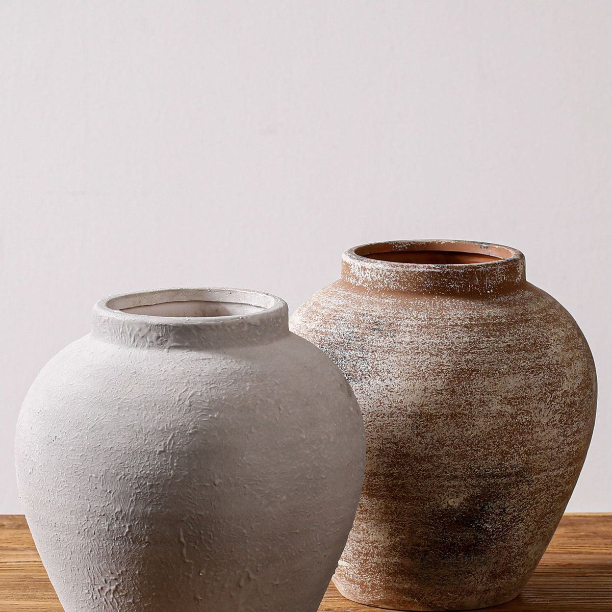 Handcrafted Terracotta Vase Vintage White | High & Bury