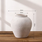 Handcrafted Terracotta Vase Vintage White | High & Bury