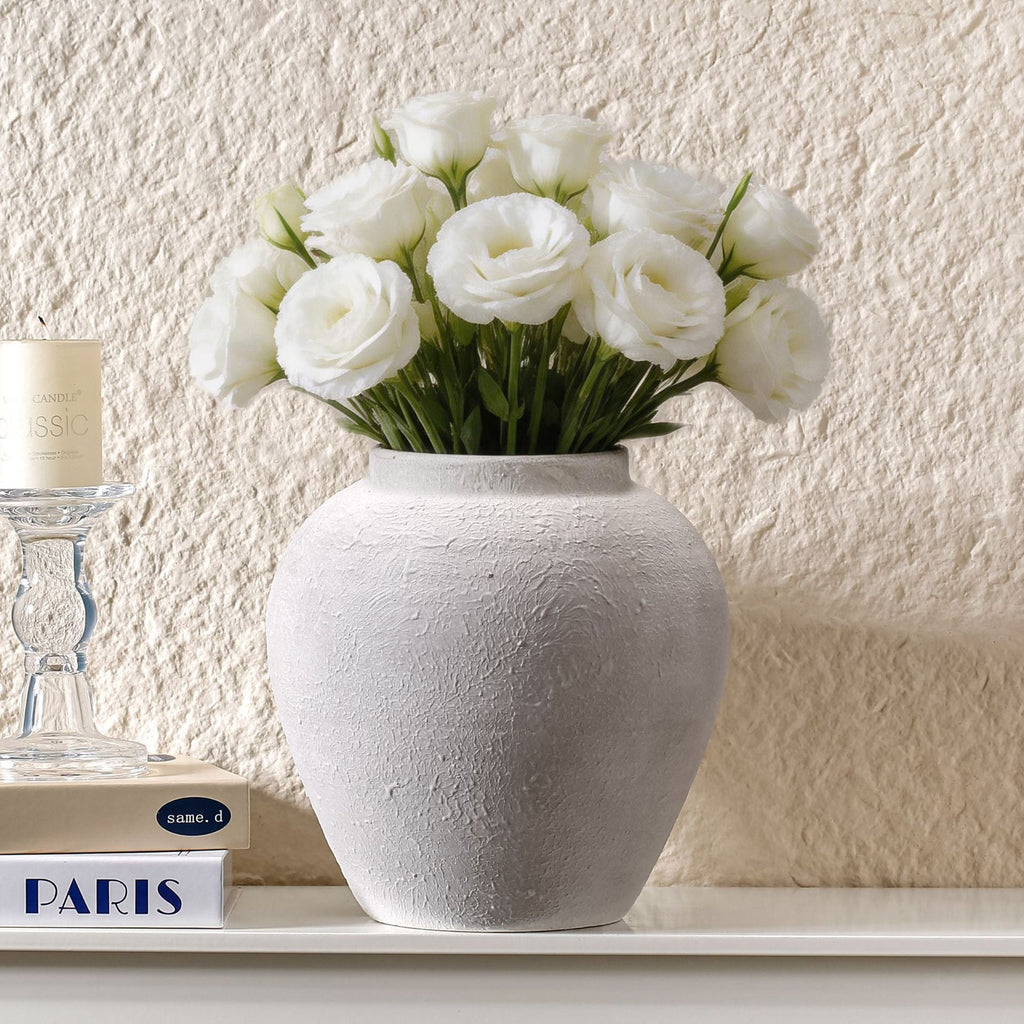 Handcrafted Terracotta Vase Vintage White | High & Bury