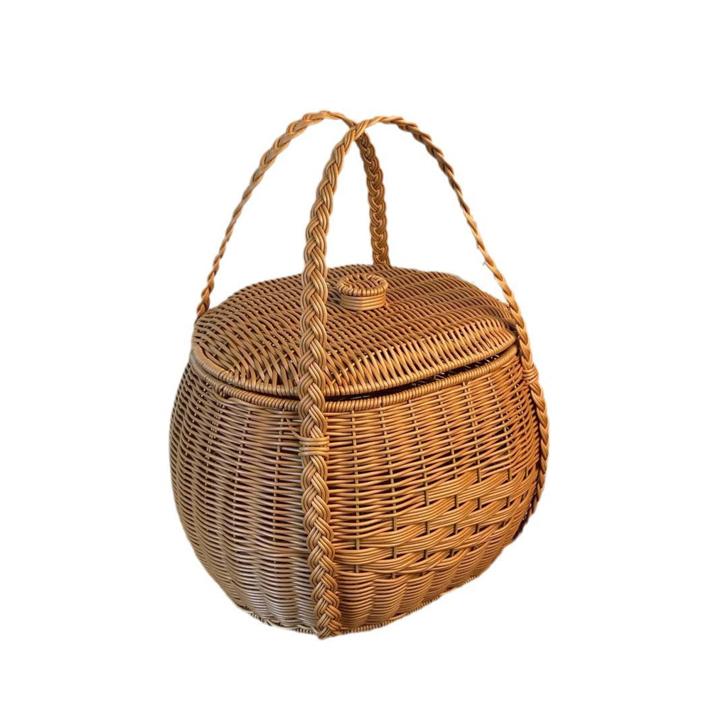 Handcrafted Woven Storage Basket Beige | High & Bury