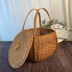 Handcrafted Woven Storage Basket Beige | High & Bury