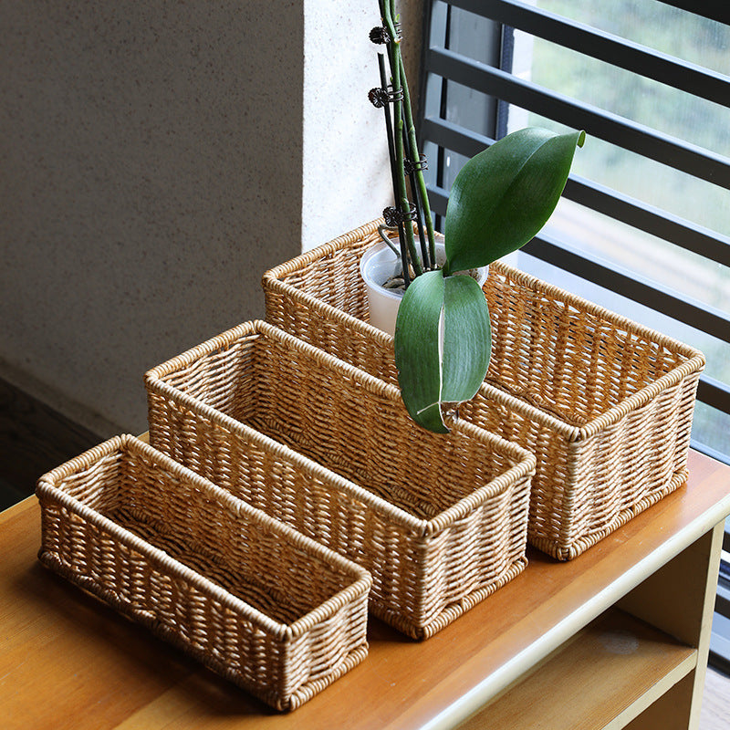 Handcrafted Woven Storage Basket Light Brown | High & Bury